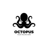 simple flat octopus logo design vector
