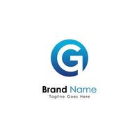 Modern Letter G Logo Design on Blue Circle Shape Isolated on White Background, Simple G Logo Inspiration Template Vector