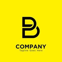 Simple Letter B Logo Design Isolated on Yellow Background, Modern B Logo Vector