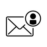 email icon with account symbol in line style vector