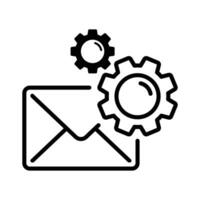 line Style icon design of email settings or maintenance vector