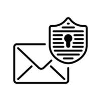 Line style Icon design for Email and Shield with Keyhole vector