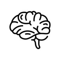 Basic Brain in line style Icon vector