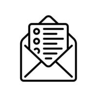 line icon design of read or open email with list of task notes vector