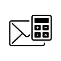 email and calculator in outline style for finance and accounting vector