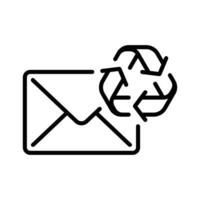 correo electrónico icono en línea estilo con reciclaje notificación vector