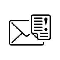 email icon with a caution note notification vector