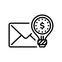 línea estilo icono diseño para correo electrónico y negocio ideas vector