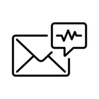 email icon in line style with audio feedback notification vector