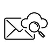 email and cloud icon with searching notification vector