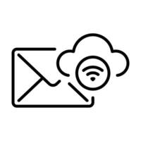 email and cloud icon with wifi notif vector