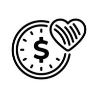 line icon vector of money or investment that most liked or favorite