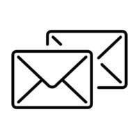 línea estilo icono diseño para dos apilado correos electrónicos vector