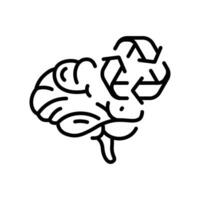 Line style icon for Recycling in the brain vector