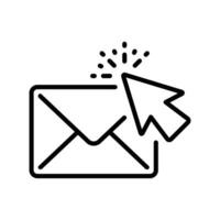 Email icon with pointer or arrow in line style vector