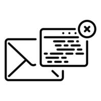 line style icon design of email with notification of programming need fix or maintenance vector