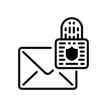 Line style Icon design for encrypted email and lock vector