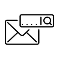 Email icon and search bar or search engine in line style vector