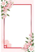 AI generated Sakura border frame, Japanese border frame PNG transparent background