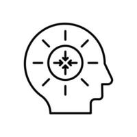 Concentration icon. outline icon vector