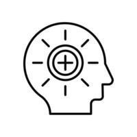Concentration icon. outline icon vector