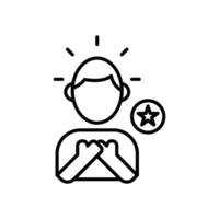 Contentment icon. outline icon vector