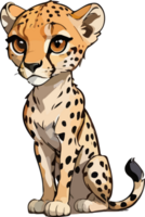 ai généré guépard dessin animé deisgn personnage png