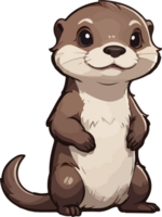 AI generated Cute Otter Animal Clip Art png