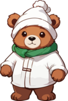 AI generated Christmas Bear Character png