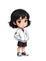AI generated Cute Little Girl Student png