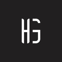 letter hg simple stripes geometric logo vector