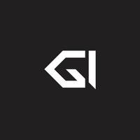letter gi simple geometric line logo vector