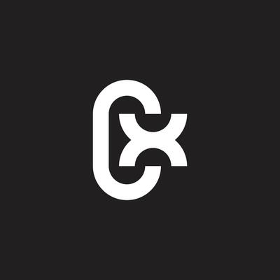 letter cx simple geometric clean logo vector