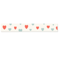 Red heart and Blue heart on white background washi tape on transparent background. png