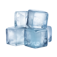 ai generado hielo cubo en transparente antecedentes png imagen