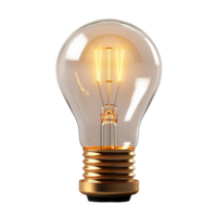 AI generated light bulb on transparent background PNG image