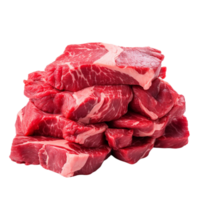 AI generated raw meat on transparent background PNG image