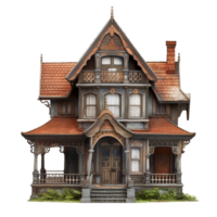 AI generated old wooden house on transparent background PNG image