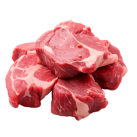 AI generated raw meat on transparent background PNG image