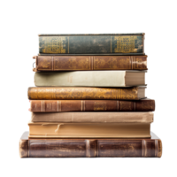 AI generated stack of old books on transparent background PNG image