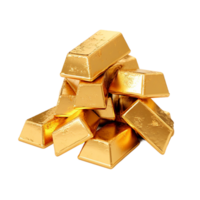 AI generated stack of gold bars on transparent background PNG image