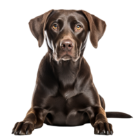 AI generated black Labrador retriever puppy on transparent background PNG image