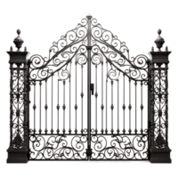 AI generated ornate antique gate on transparent background PNG image