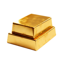 AI generated stack of gold bars on transparent background PNG image