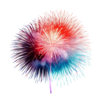 AI generated new fireworks on transparent background PNG image, happy new year