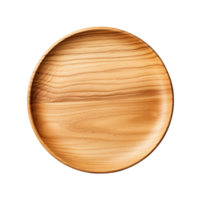 AI generated wooden plate on transparent background PNG image