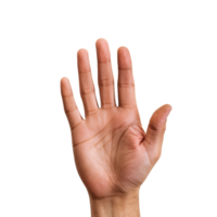 AI generated hand showing sign on transparent background PNG image