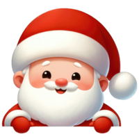 AI generated Watercolor Cute Peeking Santa Generative AI png