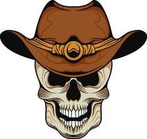 Vector artwork illustration cowboy skull