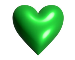 Classic love green glossy heart icon, used for expressions of love for healthy lifestyle and organic food, cosmetics and etc png
